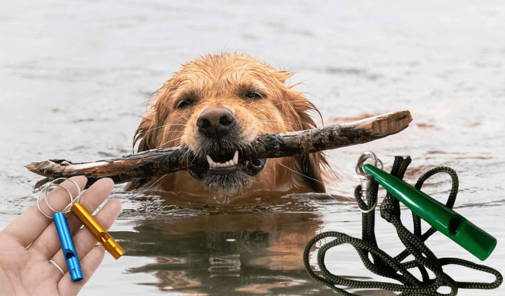 The Importance of Whistle Training for Gundogs 1 dog with stick and whistles
